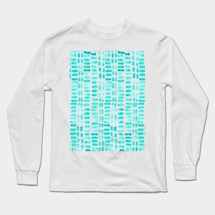 Abstract rectangles - aqua Long Sleeve T-Shirt